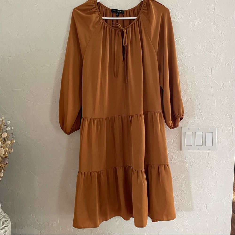 Banana Republic Long Sleeve Tiered Swing Dress - sz L